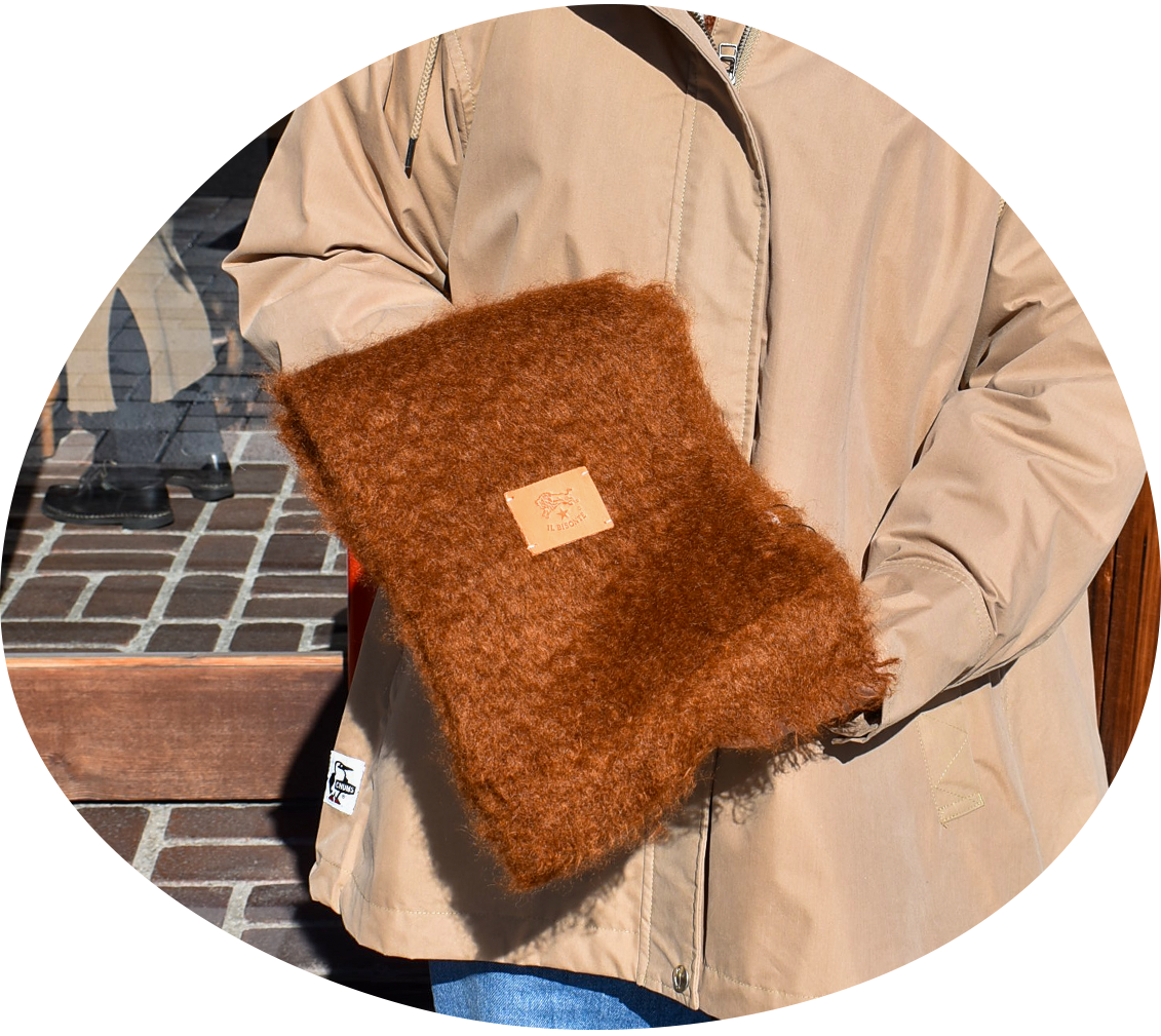 イルビゾンテ(IL BISONTE)モヘアストール マフラー 54232-3-09681