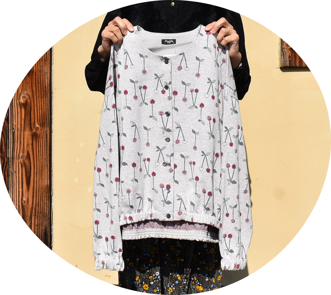 マーブルシュッド(marble SUD)cherry JQ パフカーディガン 02FF079112