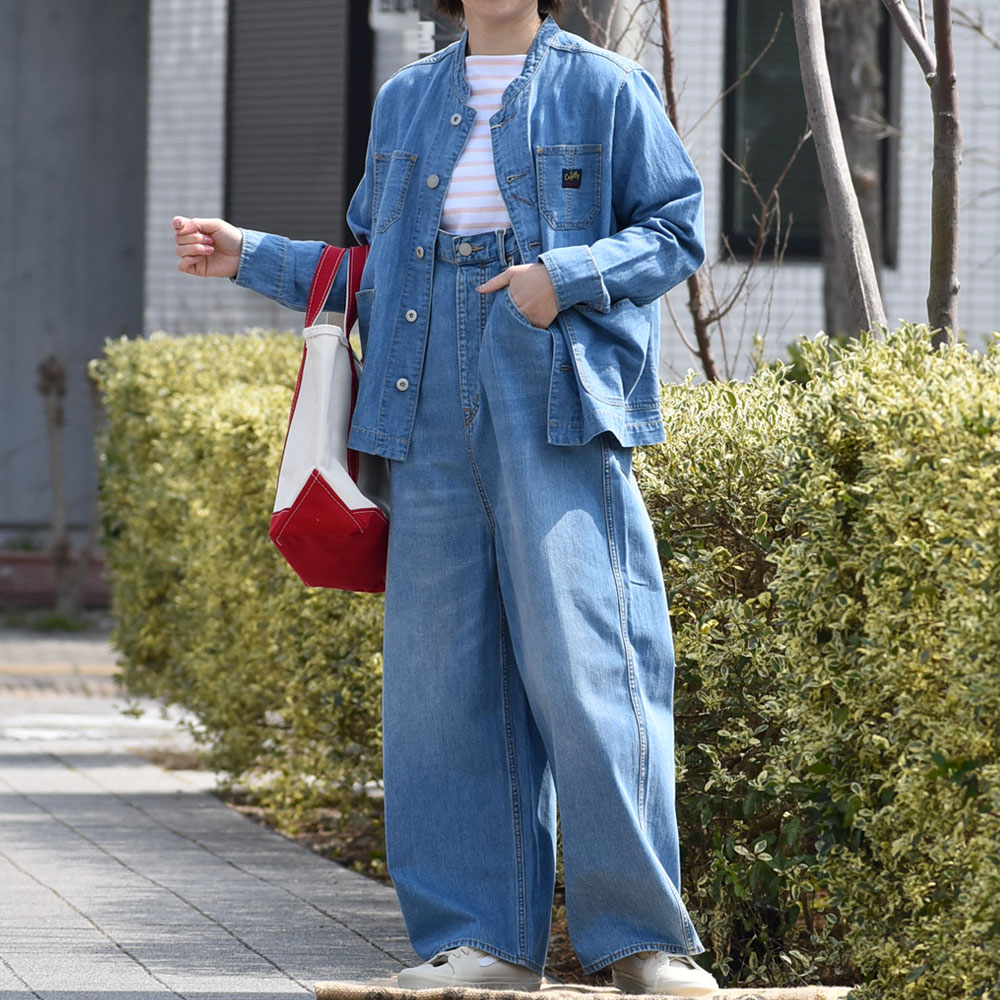 セントジェームス (SAINTJAMES) OUESSANT -BORDER- ロンT バスクシャツ ボートネック長袖Tシャツ を使ったレディースコーディネート