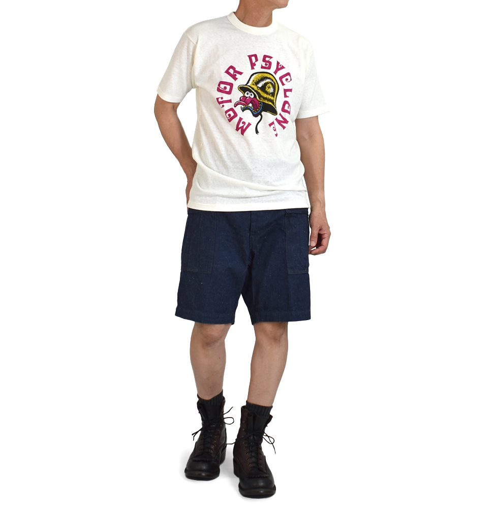 コリンボ (COLIMBO) SAN DIEGO HARBOR PANTS サンディエゴハーバーパンツ カーゴショーツ デニムショートパンツ ZA-0216を使ったメンズコーディネート