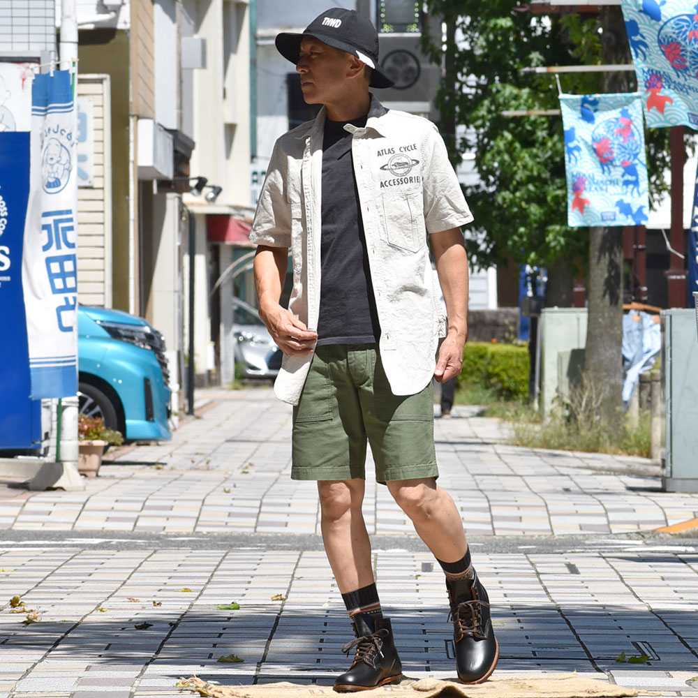 チュプ (CHUP) MONUMENT VALLEY (モニュメントバレー) ソックス 0521 を使った夏のメンズショートパンツスタイル