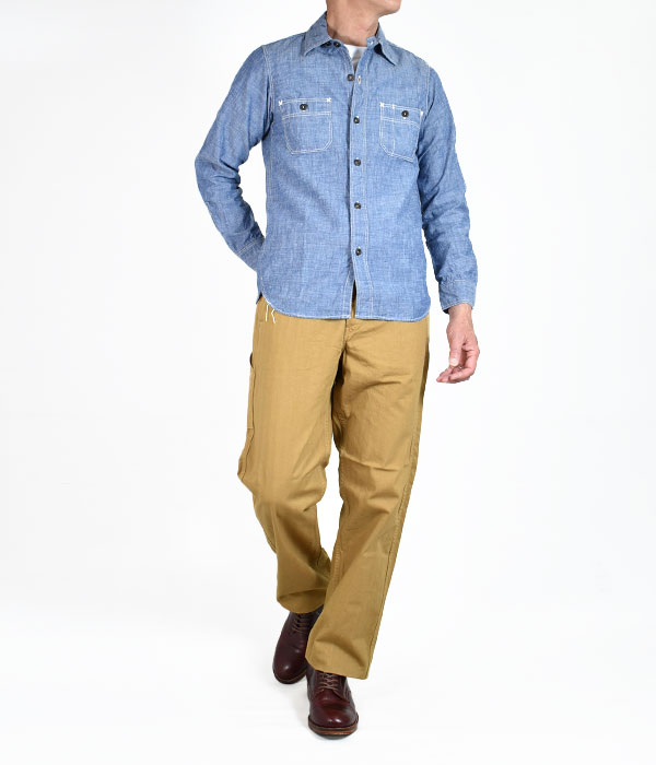 オアスロウ (orSlow) FRENCH WORK PANTS (UNISEX) コットンワークパンツ 03-5000
を使ったメンズコーディネート