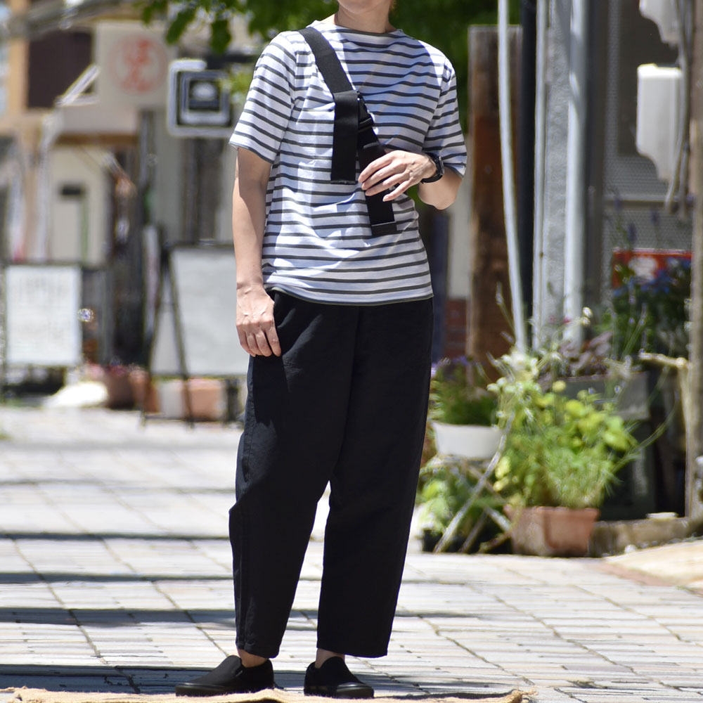 ダントン (DANTON) WOMEN'S COTTON LINEN WEATHER EASY PANTS イージーパンツ テーパードパンツ クロップド丈 綿麻 JD-2540WEL を使った爽やかアイテムで夏を快適に過ごせるレディースコーディネート