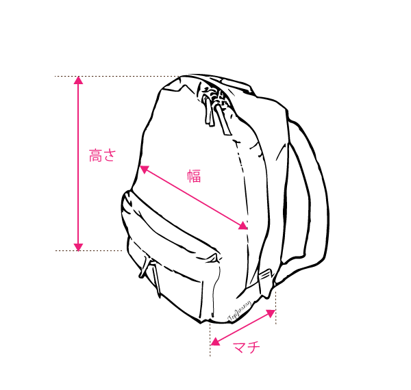 リュックの測り方