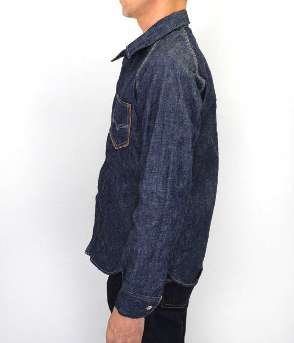 【美品】デラックスウエア デニムワークシャツ 7640 サイズ3L(US M) デラックスウエア(DELUXEWARE) 40s DENIM SHIRT 40s デニムシャツ 7640