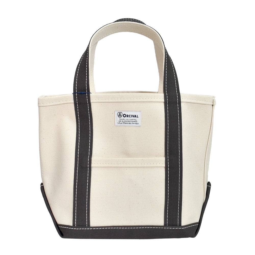 オーチバル/オーシバル (ORCIVAL) Tote Bag Small キャンバストートバッグ 小 マイバッグ エコバッグ OR-H0285KWC ECRU×CHARCOAL