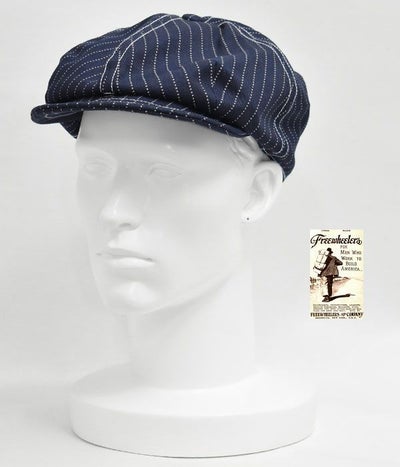 フリーホイーラーズ (FREEWHEELERS) -Cassady- 1910～1920s STYLE CASQUETTE Original Indigo Wabash Cloth INDIGO WABASH STRIPE キャサディ インディゴウォバッシュストライプ 帽子 2517001