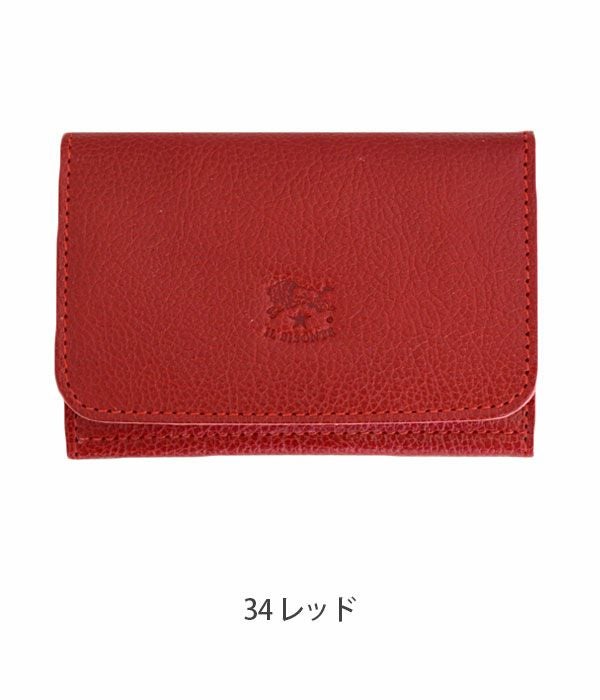 イルビゾンテ(IL BISONTE) レザー名刺入れ カードケース41162-0 411620  34 レッド