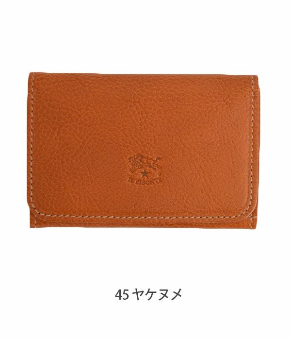 【美品】  IL BISONTE / イルビゾンテ | レザー カード ケース 名刺入れ 保存袋付き ユニセックス | F | ヤケヌメ | メンズ IL BISONTE（イルビゾンテ） イル ビゾンテ IL BISONTE SCC031 PG0001
