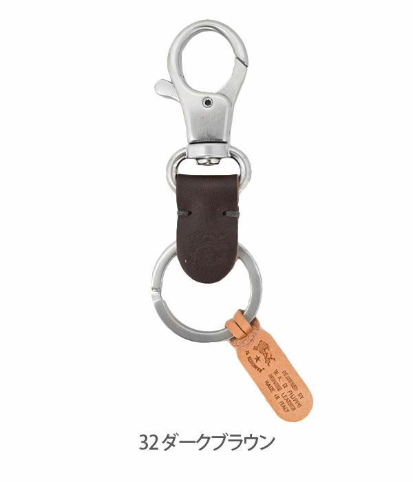イルビゾンテ (IL BISONTE) レザーフックキーホルダー キーリング