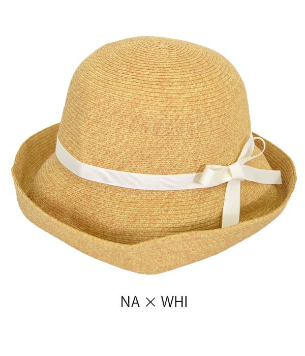 アブ (ABU) 細リボンペーパーハット 折りたたみリボンHAT 帽子 38-B1-NH-040 NA×WHI