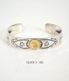 ラリースミス(LARRY SMITH) 18K EAGLE FACE STAMPED BRACELET バングル シルバーアクセサリー BR-0075 SILVER × 18K