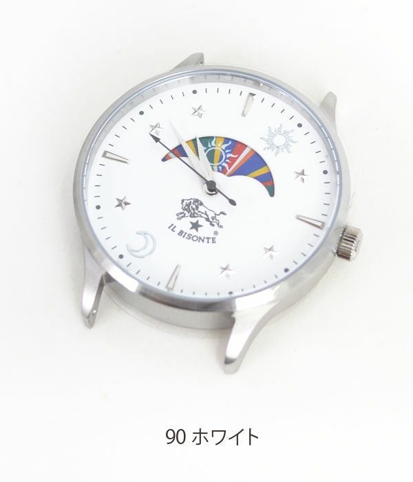【イルビゾンテ】腕時計 サン&ムーン　ホワイト イルビゾンテ(IL BISONTE)腕時計 SUN&MOON 文字盤のみ リストウォッチ