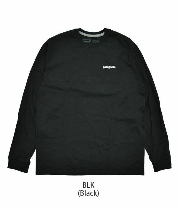 パタゴニア (PATAGONIA) メンズ ロングスリーブ P-6ロゴ レスポンシビリティー Men's Long-Sleeved P-6 Logo Responsibili-Tee 長袖プリントTシャツ 38518 BLK (Black)