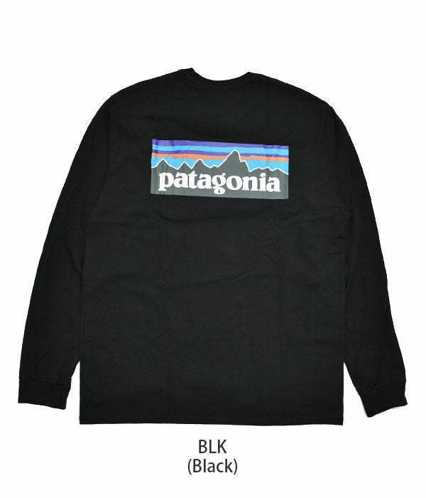 パタゴニア (PATAGONIA) メンズ ロングスリーブ P-6ロゴ レスポンシビリティー Men's Long-Sleeved P-6 Logo Responsibili-Tee 長袖プリントTシャツ 38518 BLK (Black)