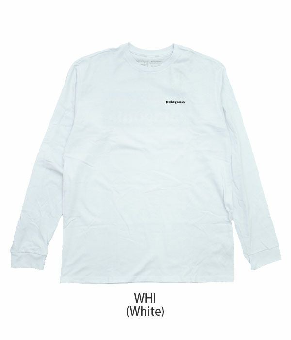 パタゴニア (PATAGONIA) メンズ ロングスリーブ P-6ロゴ レスポンシビリティー Men's Long-Sleeved P-6 Logo Responsibili-Tee 長袖プリントTシャツ 38518 WHI (White)