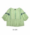 マーブルシュッド (marble SUD) グレープチック Volume SL BL 5分袖刺繍プルオーバーシャツ ブラウス 05AS305018 60. GRN