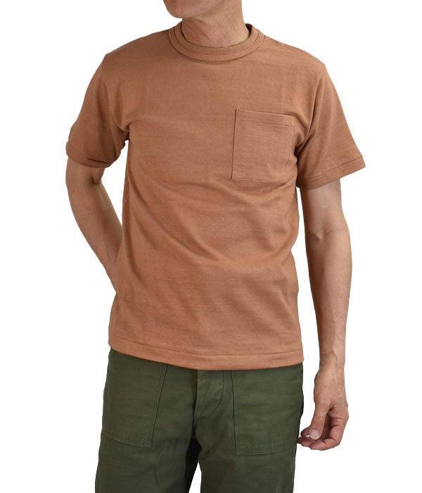 ウエアハウス (WAREHOUSE) ポケットTシャツ 半袖無地Tシャツ 4601 ダークサーモン