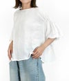 マーブルシュッド (marble SUD) Linen ワッシャー シャーリング BL 半袖プルオーバーシャツ ブラウス 05AM046098