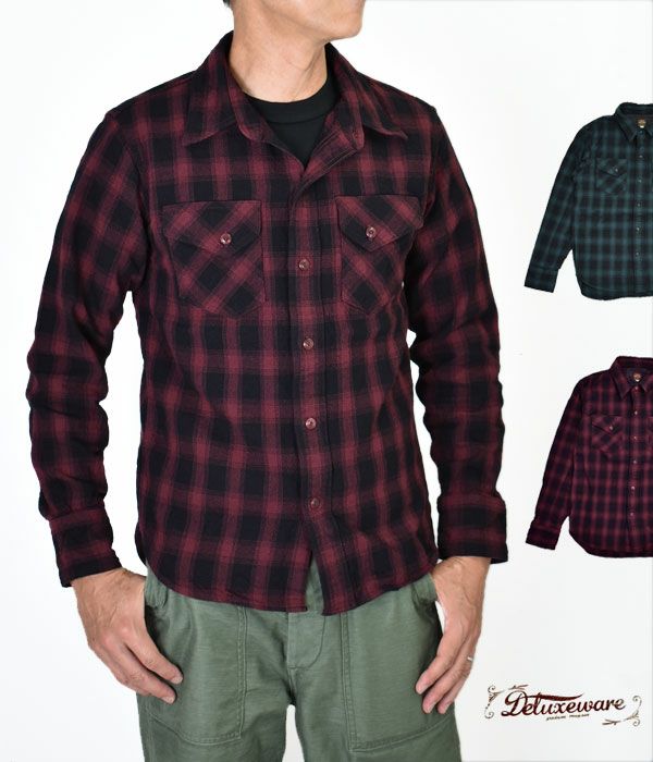デラックスウエア (DELUXEWARE) HICKORY NEL SHIRT 長袖ヒッコリー
