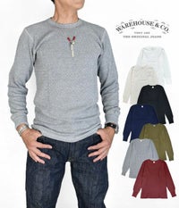 ウエアハウス(WAREHOUSE)Lot 5903 4本針クルーネックワッフル長袖T 長袖サーマルTシャツ5903