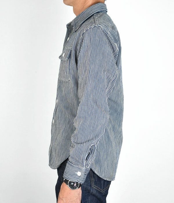 デラックスウエア (DELUXEWARE) HICKORY NEL SHIRT 長袖ヒッコリー