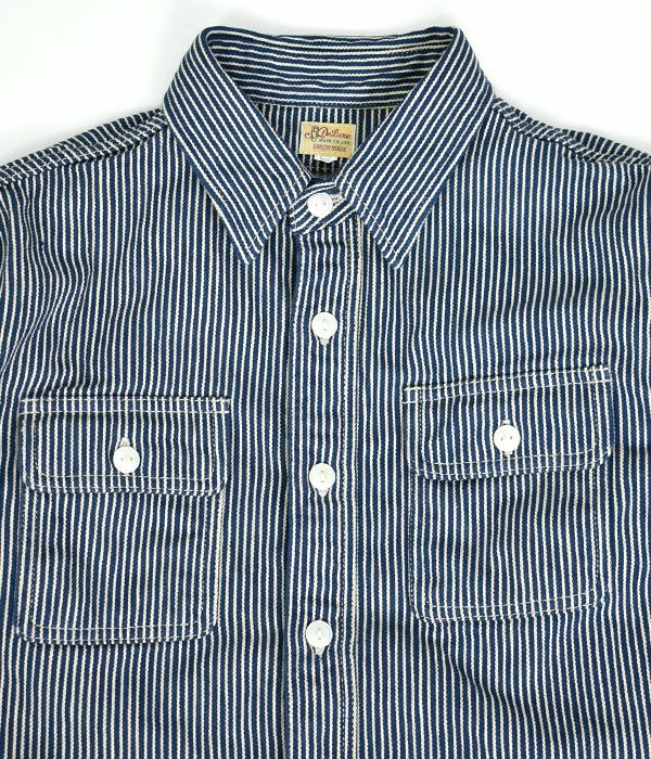 デラックスウエア (DELUXEWARE) HICKORY NEL SHIRT 長袖ヒッコリー ヘビーネルシャツ HICKORY HV-01