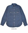 デラックスウエア (DELUXEWARE) ZEBRA.CHAMBRAY REAL VINTAGE WORK SHIRT 長袖インディゴシャンブレーシャツ 7620 ZEBRA.IND