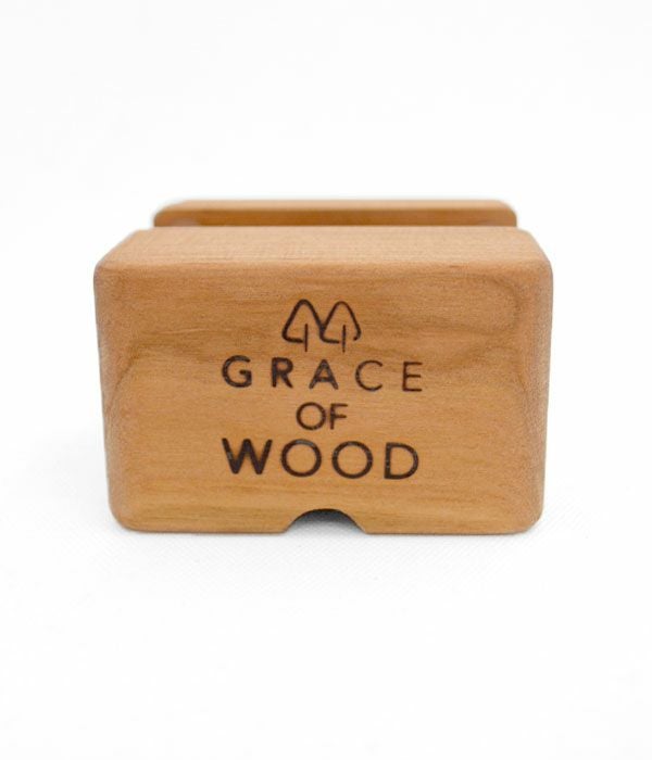 グレースオブウッド (GRACE OF WOOD) オリジナルスマホスタンド 縦置き スマホケース対応 木製 卓上