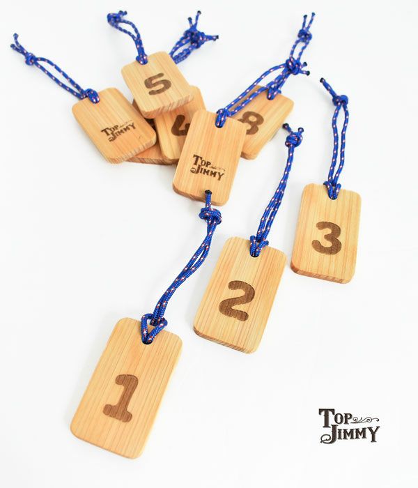 トップジミー(TOP JIMMY)WOOD CHARM number 数字 木製キーホルダー ウッドプレート オリジナル