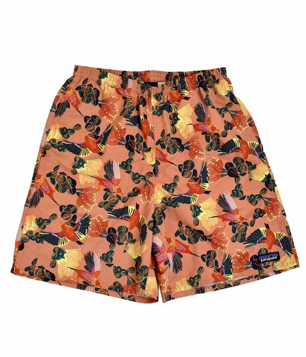 パタゴニア (PATAGONIA) メンズ バギーズ ロング 7インチ Men's Baggies Longs-7 ショートパンツ メッシュのライナー付 股下18cm 耐久性撥水加工 58035 HNYP(Honey Honey: Moment Pink)