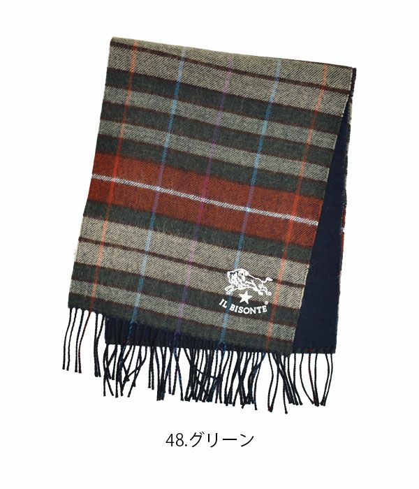 IL BISONTE チェック柄マフラー イルビゾンテ (IL BISONTE) CHECK WOOL STOLE マフラー ストール