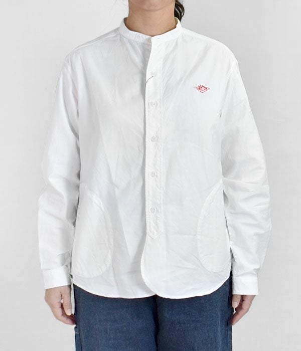 ダントン (DANTON) WOMEN'S PLAIN OXFORD BAND COLLAR SHIRT L/S