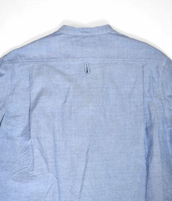 ダントン (DANTON) WOMEN'S PLAIN OXFORD BAND COLLAR SHIRT L/S コットンノーカラー長袖シャツ バンドカラーシャツ JD-3606YOX