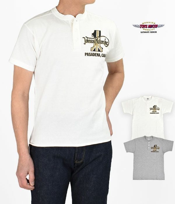 トイズマッコイ(TOYS McCOY)UNION SHIRT -JOHNSON MOTORS NO.1- 半袖プリントTシャツ ヘンリーネック TMC2341