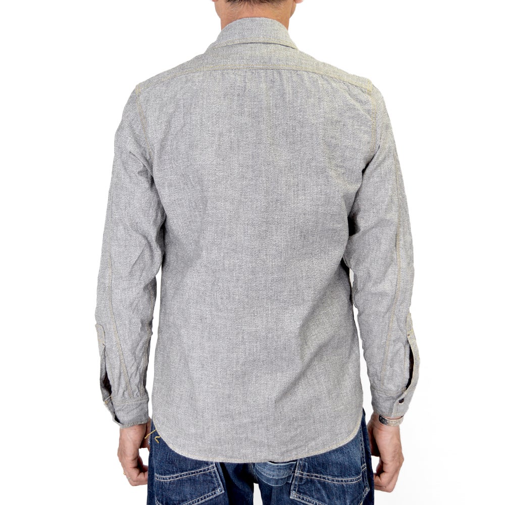 フリーホイーラーズ (FREEWHEELERS)<br> -Neal- SHIRT<br> 1926 STYLE WORK CLOTHING<br> Vintage Style Grained Chambray<br> WHITE PEPPER CHAMBRAY<br> ニールシャツ 長袖ワークシャツ シャンブレーシャツ<br> 2613002 2513102