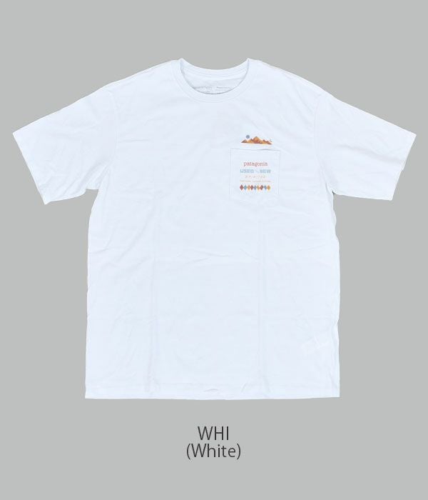 パタゴニア (PATAGONIA) M'S LINE SPIRITED SEASONS POCKET RESPONSIBILI-TEE 半袖プリントTシャツ ポケT 37593 WHI(White)