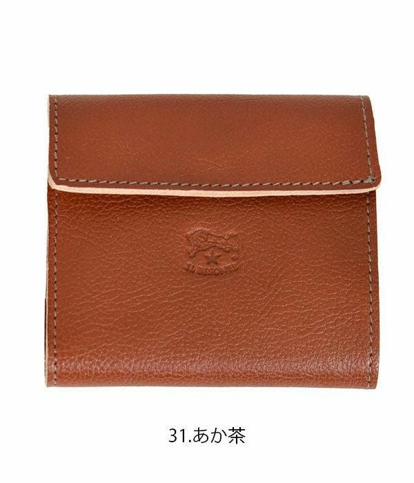 イルビゾンテ (IL BISONTE) 2つ折りウォレット 財布 二つ折り レザーウォレット 41146-5 411465 31.あか茶
