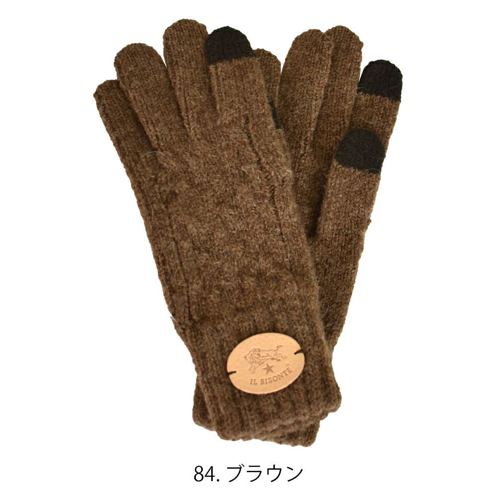 イルビゾンテ (IL BISONTE) KNIT GLOVES 手袋 ニットグローブ 54232-3-09182 54232309182  84.ブラウン