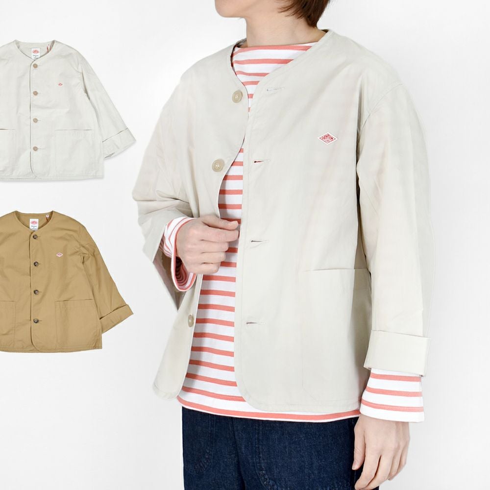 ダントン (DANTON) WOMEN'S COTTON WEATHER COLLARLESS JACKET ノー