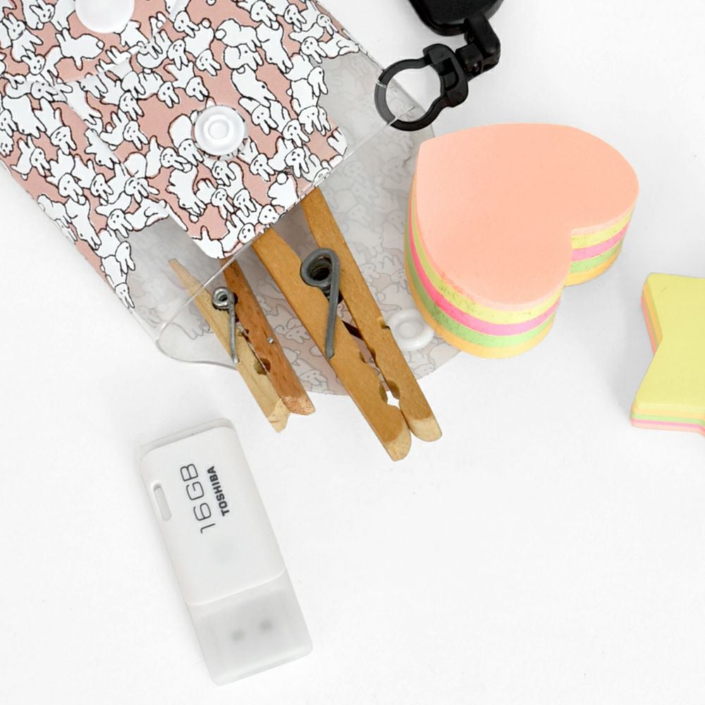 マーブルシュッド (marble SUD) Heart Rabbit クリアマルチケース 小物入れ 09ES999242