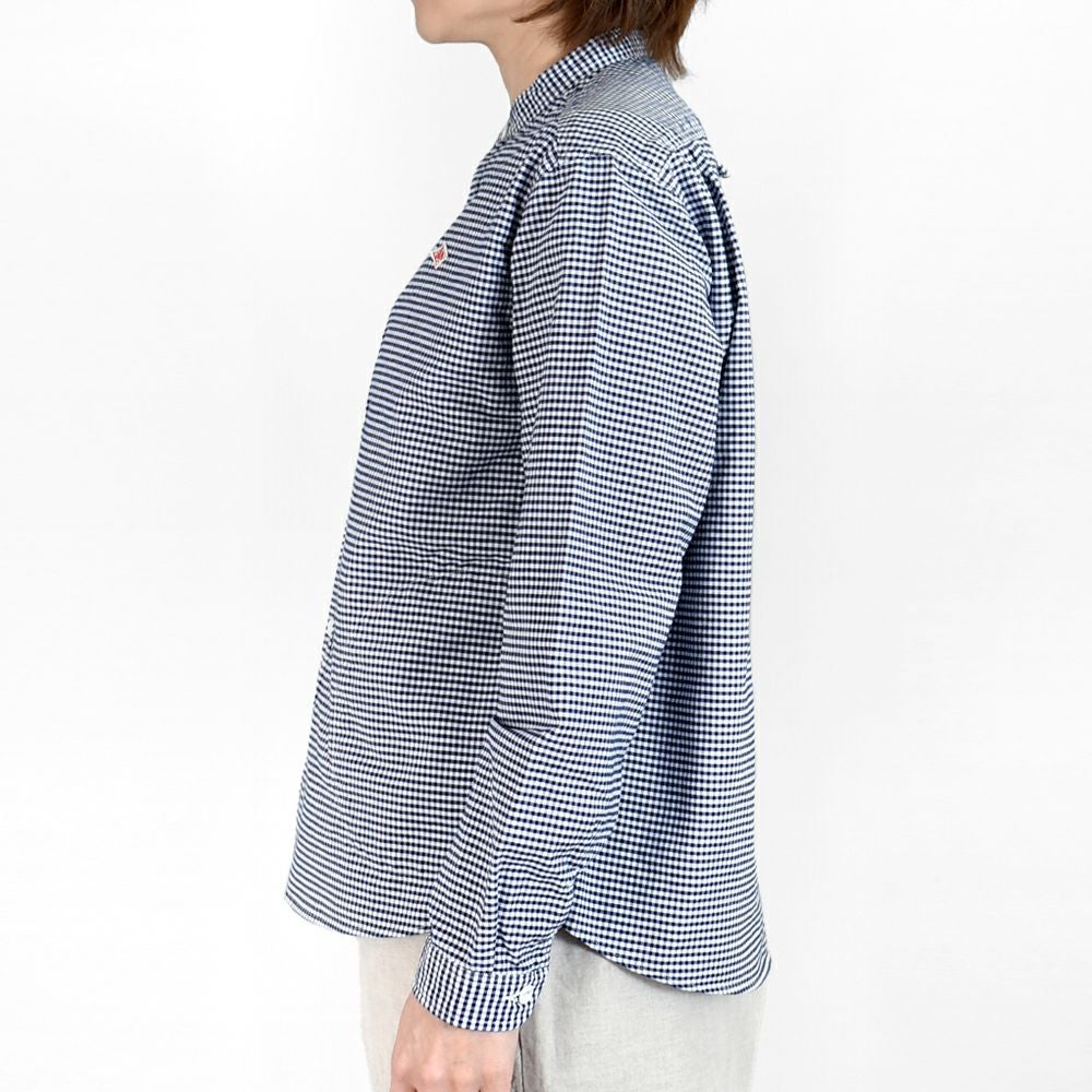 ダントン (DANTON) WOMEN'S OXFORD BAND COLLAR SHIRT L/S ノーカラー