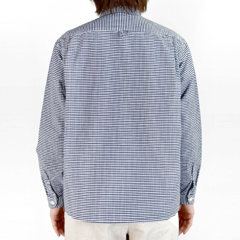 ダントン (DANTON) WOMEN'S OXFORD BAND COLLAR SHIRT L/S ノーカラーギンガムチェック長袖シャツ バンドカラー DT-B0279OXP