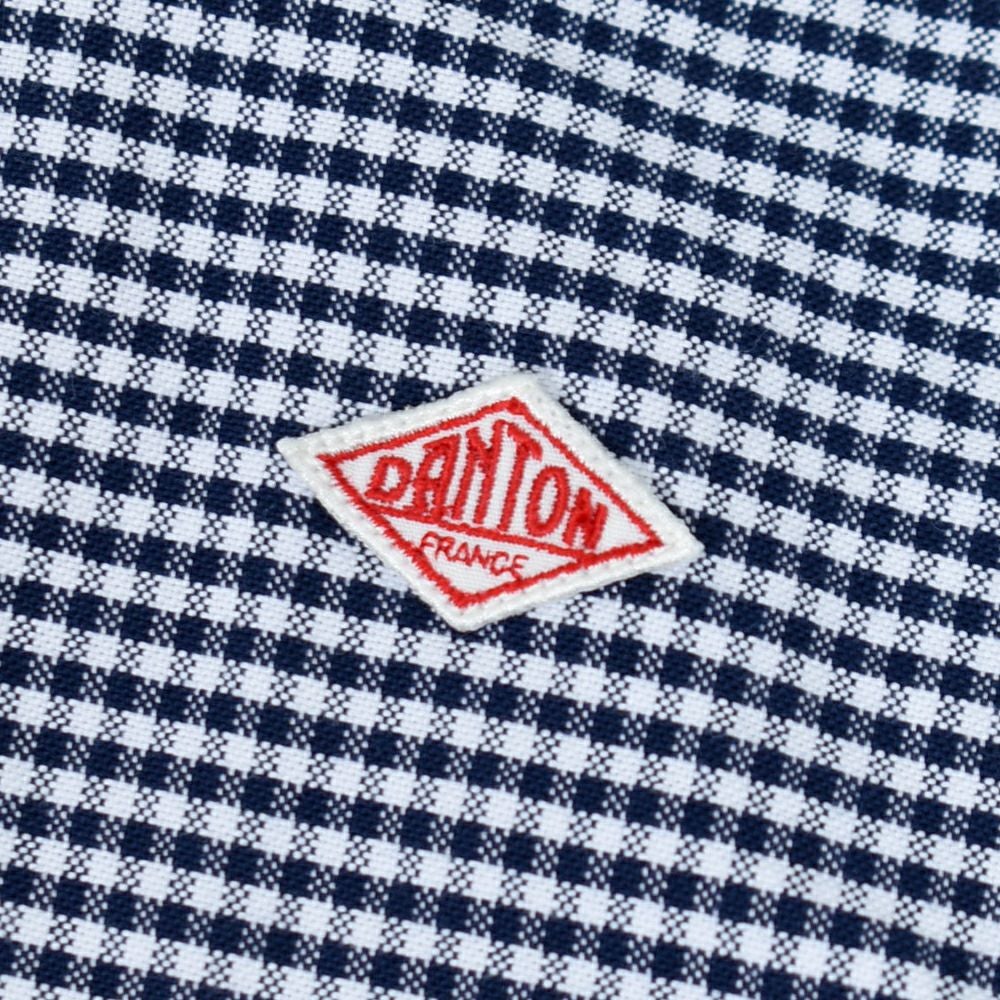 ダントン (DANTON) WOMEN'S OXFORD BAND COLLAR SHIRT L/S ノーカラーギンガムチェック長袖シャツ バンドカラー DT-B0279OXP