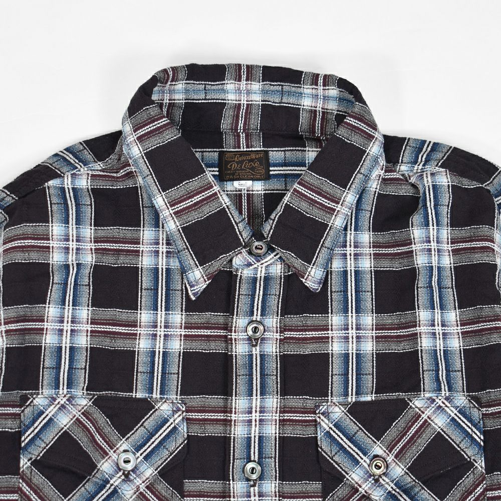 デラックスウエア (DELUXEWARE) NATIVE BLK 長袖チェックウエスタン