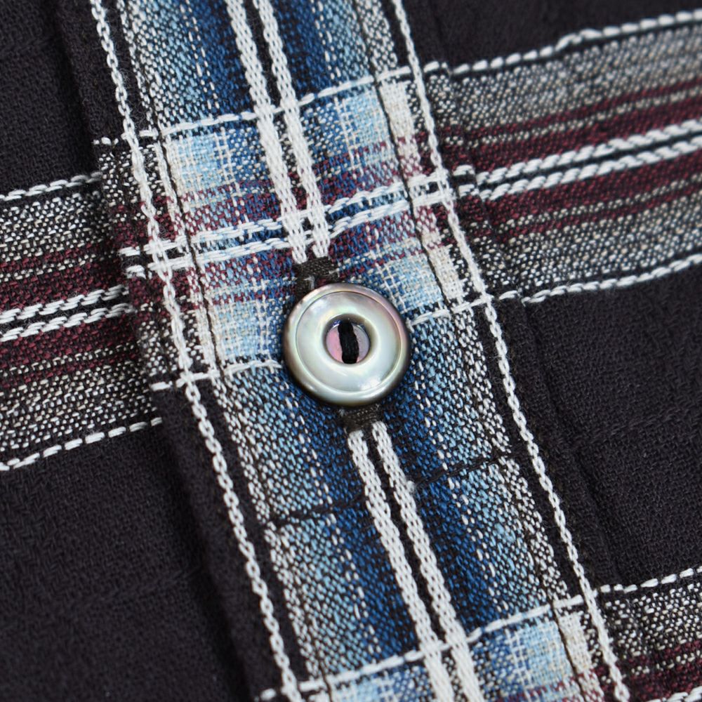 デラックスウエア (DELUXEWARE) NATIVE BLK 長袖チェックウエスタンシャツ MVS-12