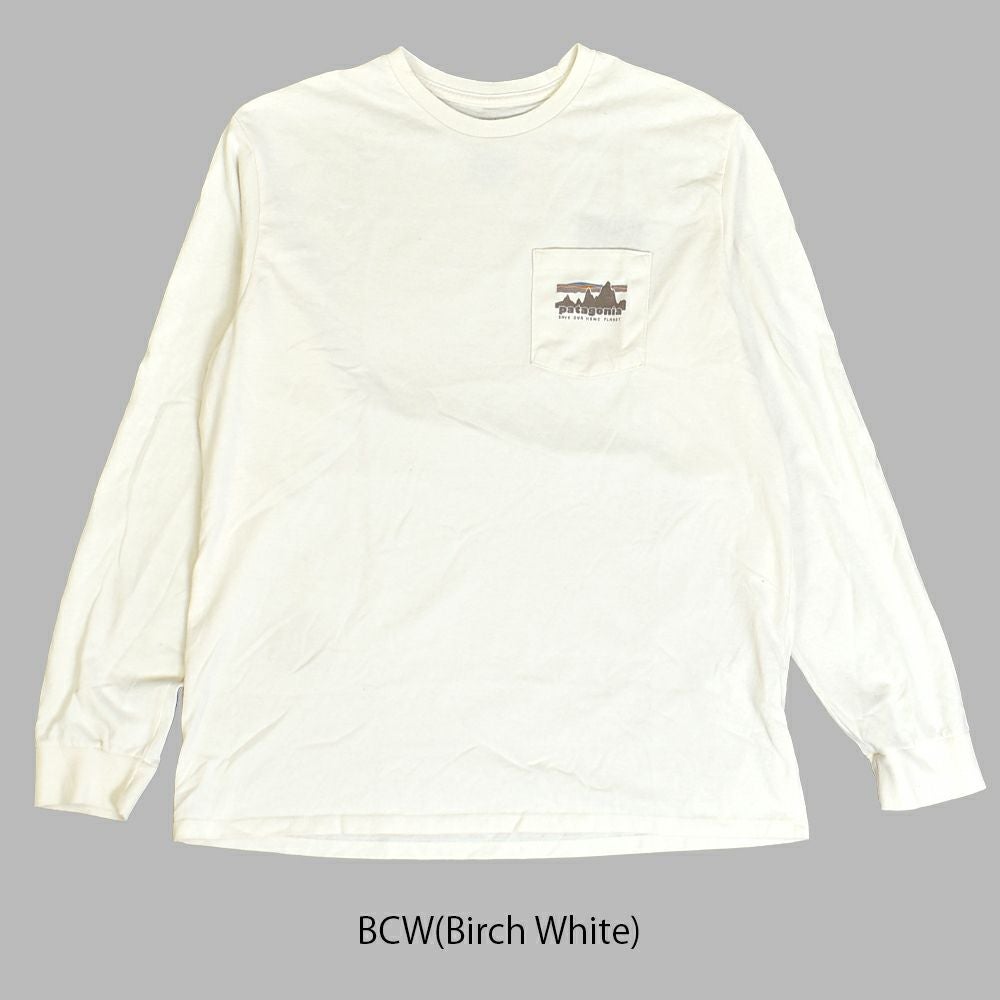パタゴニア (PATAGONIA) メンズ ロングスリーブ '73 スカイライン ポケット レスポンシビリティー Men's L/S '73 Skyline Pocket Responsibile-Tee 長袖プリントTシャツ ロンT ポケT 37743  BCW(Birch White)