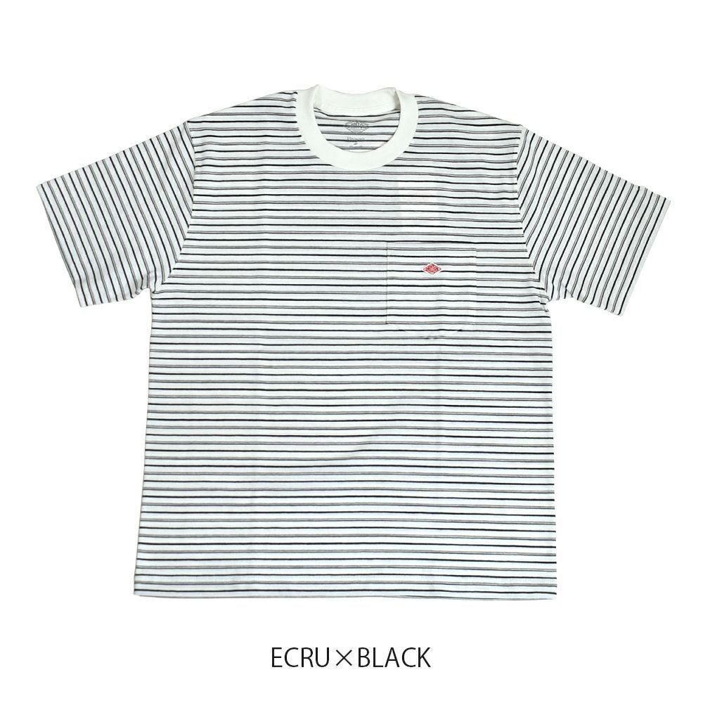 ダントン (DANTON) MEN'S SHORT SLEEVE POCKET T-SHIRT PLAIN ポケットTシャツ 半袖無地Tシャツ DT-C0198TCB ECRU×BLACK