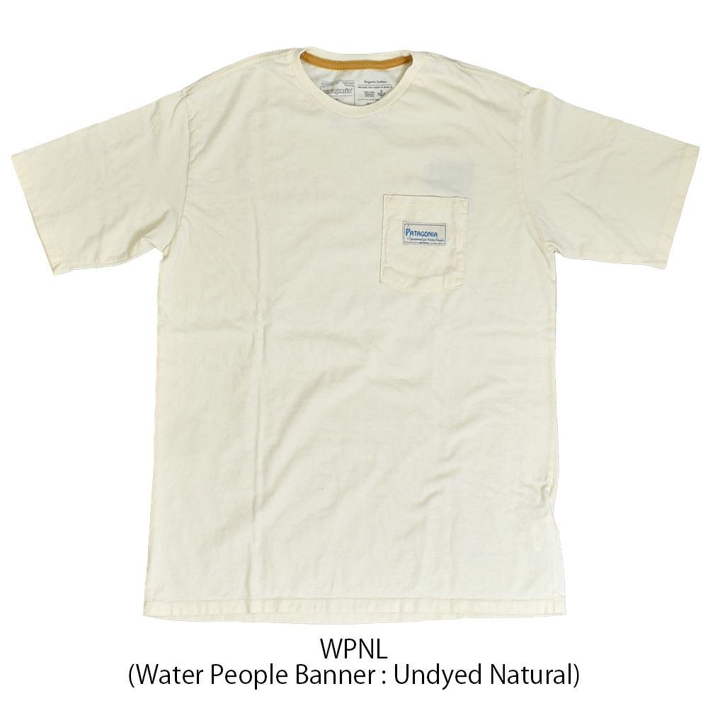 パタゴニア (PATAGONIA) メンズ ウォーター ピープル オーガニック ポケット Tシャツ Men's Water people Organic Pocket T-Shirt 半袖プリントTシャツ 37734  WPNL(Water People Banner: Undyed Natural)