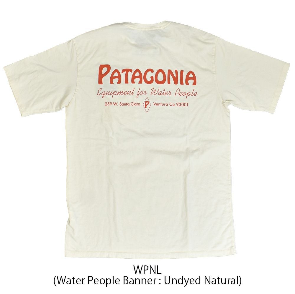 パタゴニア (PATAGONIA) メンズ ウォーター ピープル オーガニック ポケット Tシャツ Men's Water people Organic Pocket T-Shirt 半袖プリントTシャツ 37734  WPNL(Water People Banner: Undyed Natural)